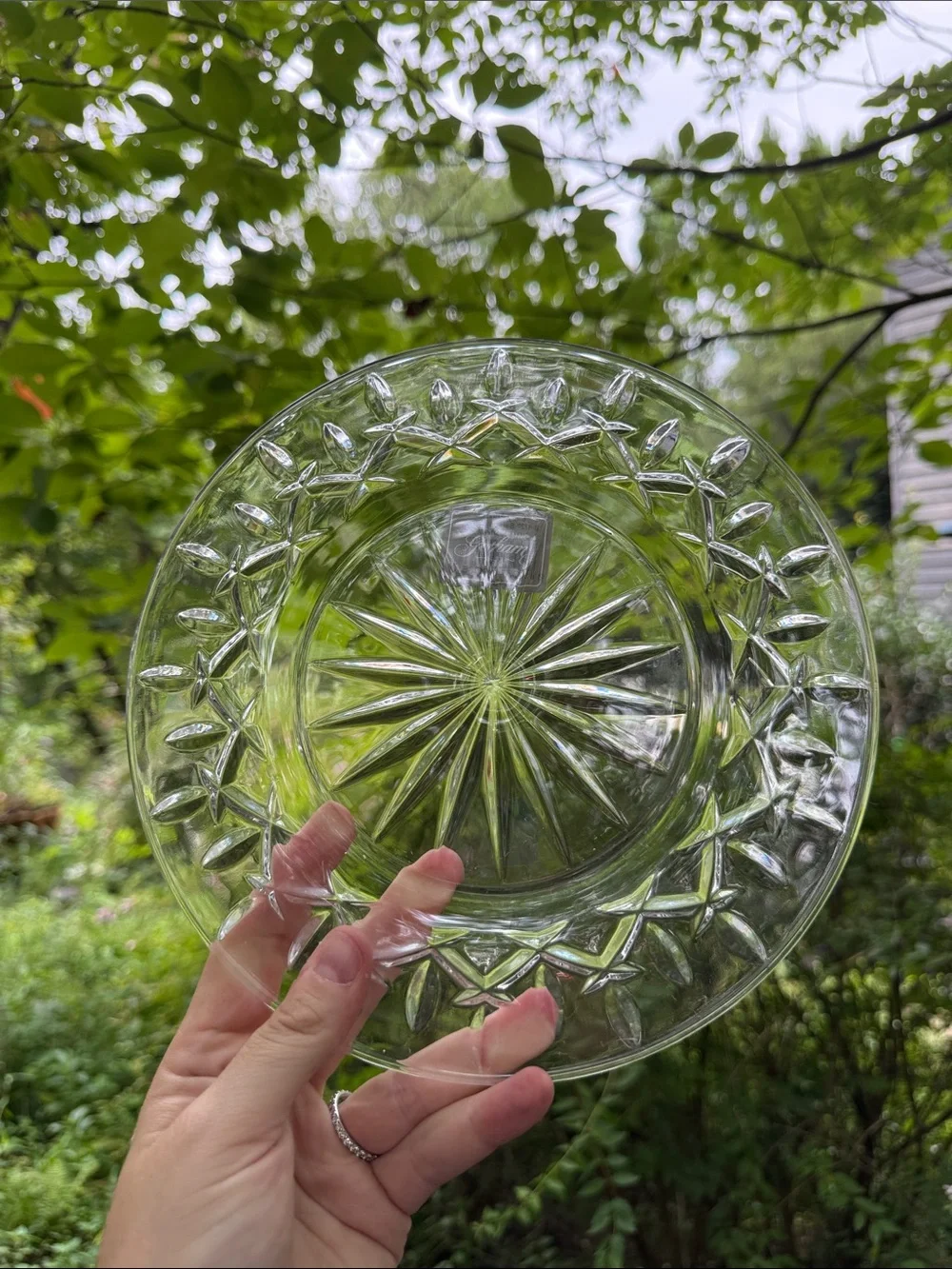 Gorham Clear Pressed Crystal Salad Plates - Pair